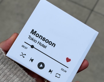 Personnaliser | Tuile de lecteur de musique Tokio Hotel Monsoon | Décor de ventilateur en céramique | Personnaliser