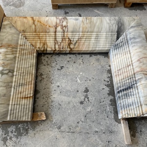 Calacatta Viola Marble Fireplace Mantel, Hand Carved Marble Fireplace Surround, Custom Order Marble Fireplace Mantel
