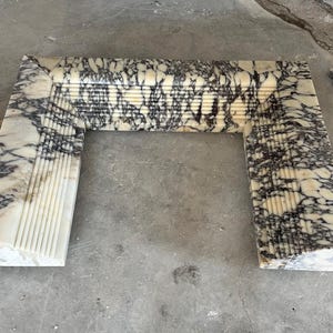 Calacatta Viola Marble Fireplace Mantel, Hand Carved Marble Fireplace Surround, Custom Order Marble Fireplace Mantel