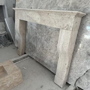 Travertine Fireplace Mantel, Hand Carved Marble Fireplace Surround, Custom Order Marble Fireplace Mantel, Fireplace Mantel