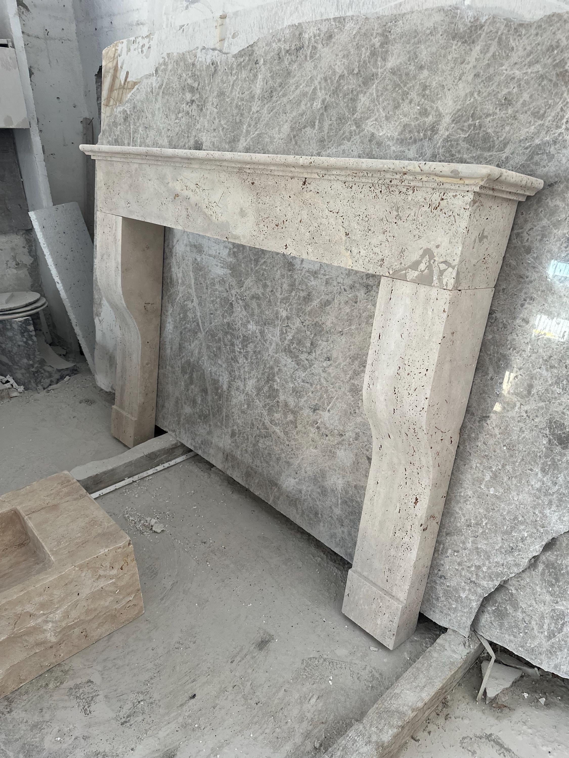 Travertine Fireplace Mantel, Hand Carved Marble Fireplace Surround, Custom Order Marble Fireplace Mantel, Fireplace Mantel