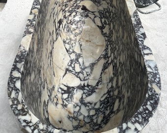 Calacatta Viola Marble Bathtub, Marble Tub, Custom Order Marble Tub, Hand Carved Marble Tub