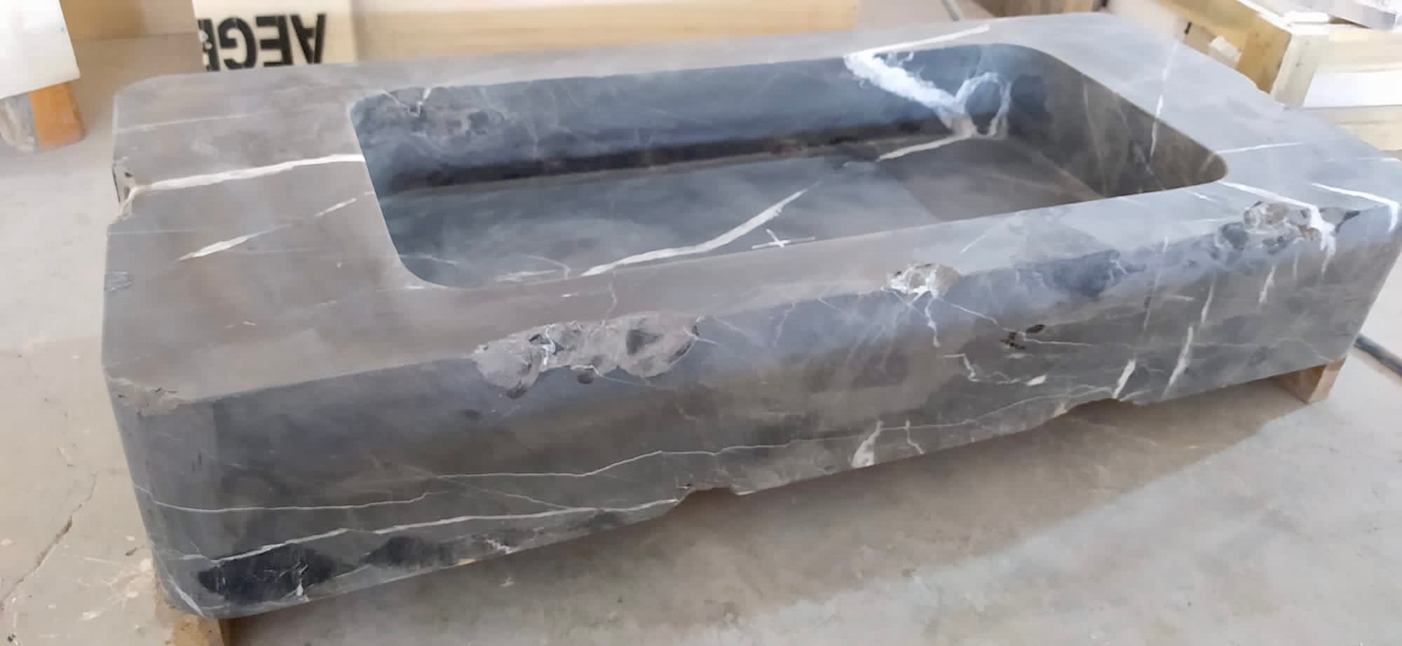 Pietra Grey Marble Sink Grey Aged Marble Sink Pietra Grey Etsy