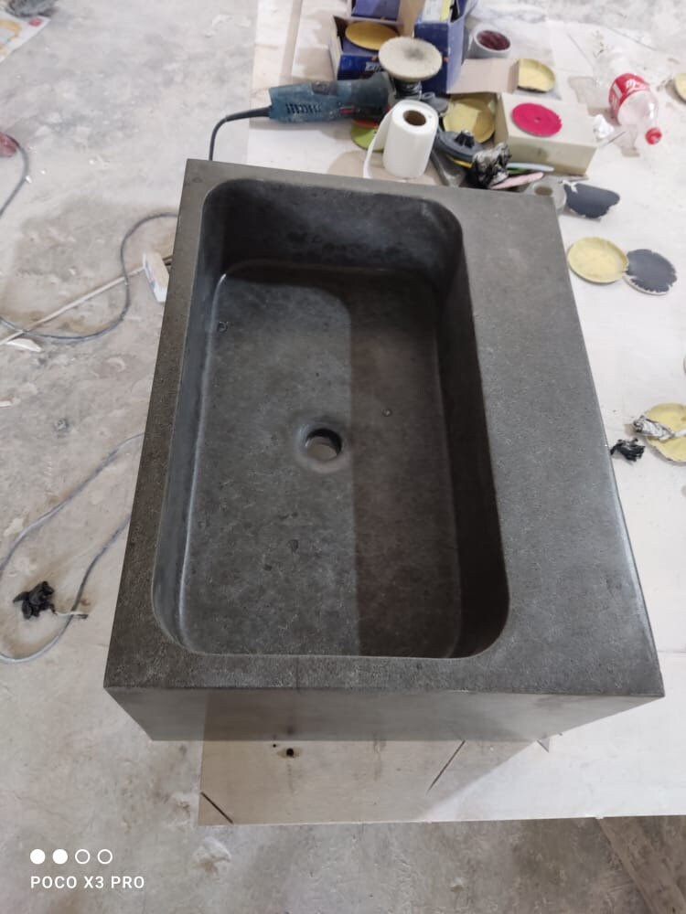 Basalt Stone Sink Matte Black Stone Sink Farmhouse Sink Etsy
