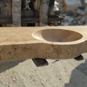 Travertine Sink, Travertine Washbasin, Hand Carved Sink, Wall Mount Sink, Farmhouse Sink, Custom Order Sink, Hidden Drain Sink