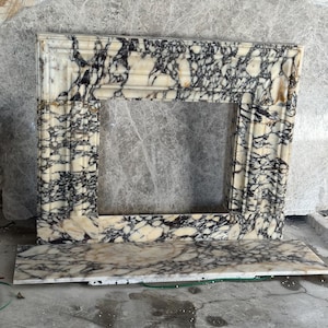 Calacatta Viola Marble Fireplace Mantel, Hand Carved Marble Fireplace Surround, Custom Order Marble Fireplace Mantel