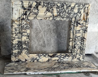 Calacatta Viola Marble Fireplace Mantel, Hand Carved Marble Fireplace Surround, Custom Order Marble Fireplace Mantel