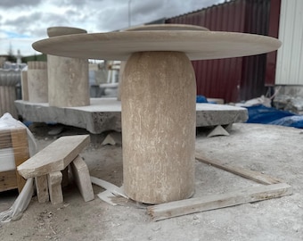 Made to order, Fully Customizable Travertine Marble Dining Table