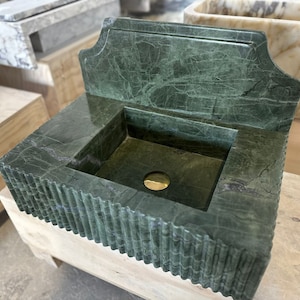 Verde Green Marble Sink, Wall mounted Sink, Custom Order Sink, Natural Stone Marble Sink, Custom Vanity Top, Marble Bathroom Sink