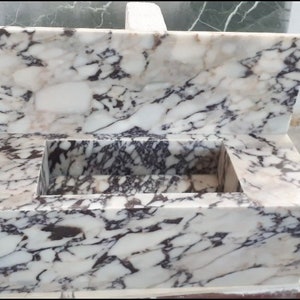 Calacatta Viola Marble Sink, Marble Washbasin, Wall Mount Marble Sink, Farmhouse Sink, Powder Room Sink, Handmade Sink, Custom Order Sink