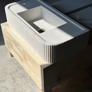 Lavabo de piedra dolomita tallado a mano: Lavabo de mármol blanco natural