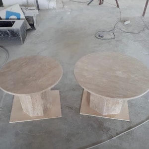 Travertine Coffee Table Set,  Side Table, End Table, Marble Table, Marble Coffee Table