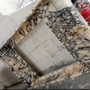 Calacatta Viola Marble Fireplace Mantel, Hand Carved Marble Fireplace Surround, Custom Order Marble Fireplace Mantel