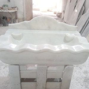 White Marble Sink, Cararra Marble Sink, Custom Order Sink, Marble Washbasin, Marble Vessel Sink, Hand Carved Sink, wall Mount Sink