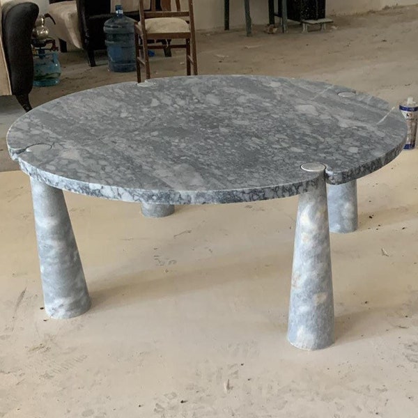 Grey Marble Coffee Table, Silver Grey Marble Side Table, Marble Table, Custom Order Table