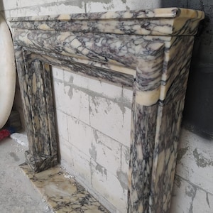 Calacatta Viola Marble Fireplace Mantel, Hand Carved Marble Fireplace Surround, Custom Order Marble Fireplace Mantel