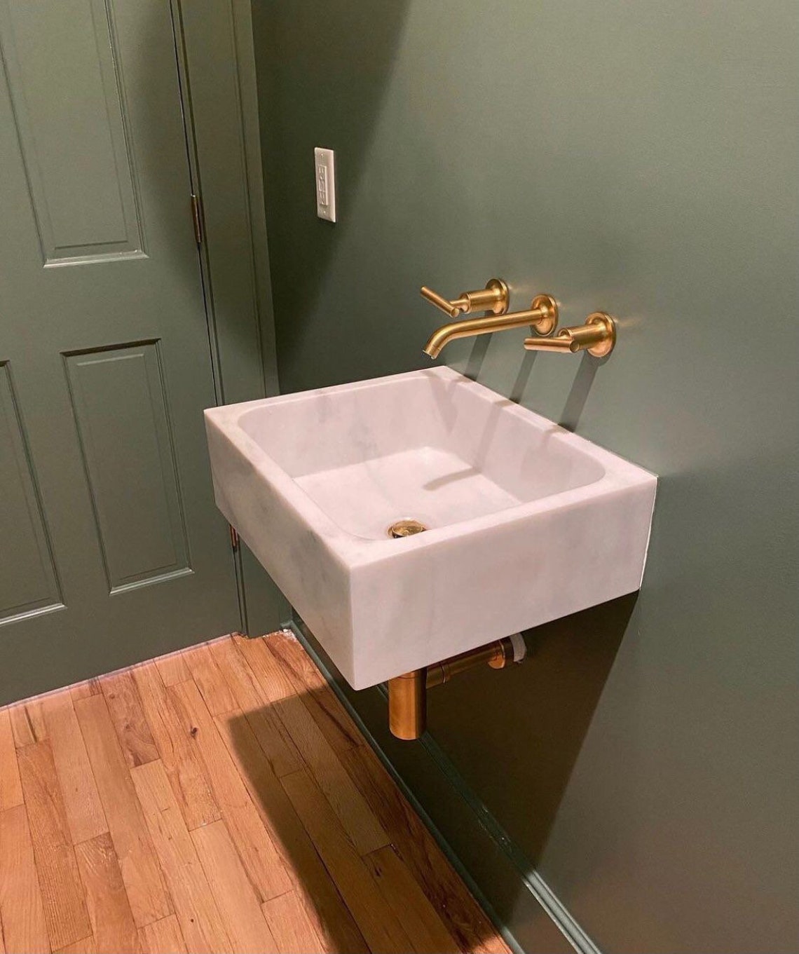 White Marble Sink Powder Room Sink Marble Washbasin Custom - Etsy