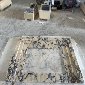 Calacatta Viola Marble Fireplace Mantel, Hand Carved Marble Fireplace Surround, Custom Order Marble Fireplace Mantel