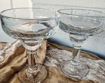 Set of 2 chunky margarita glasses