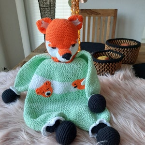 Modello all'uncinetto per una comoda coperta volpe, morbida coperta, peluche, PDF tedesco