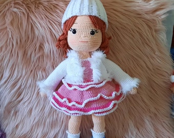 Gehäkelte Puppe Elli, Amigurumi-Puppe, Kuschelpuppe, Handgemacht