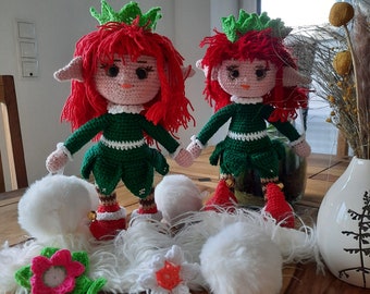 Crochet pattern elf, Christmas doll, Amigurumi crochet, download PDF German, soft toy