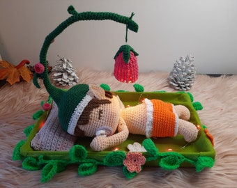 Elfo bambola Fiona con luce, decorazione luminosa, amigurumi