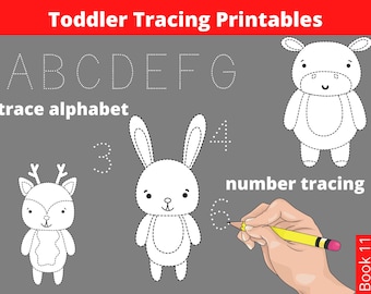 Toddler Tracing Workbook - Printable PDF Handwriting Practice - Instant Download