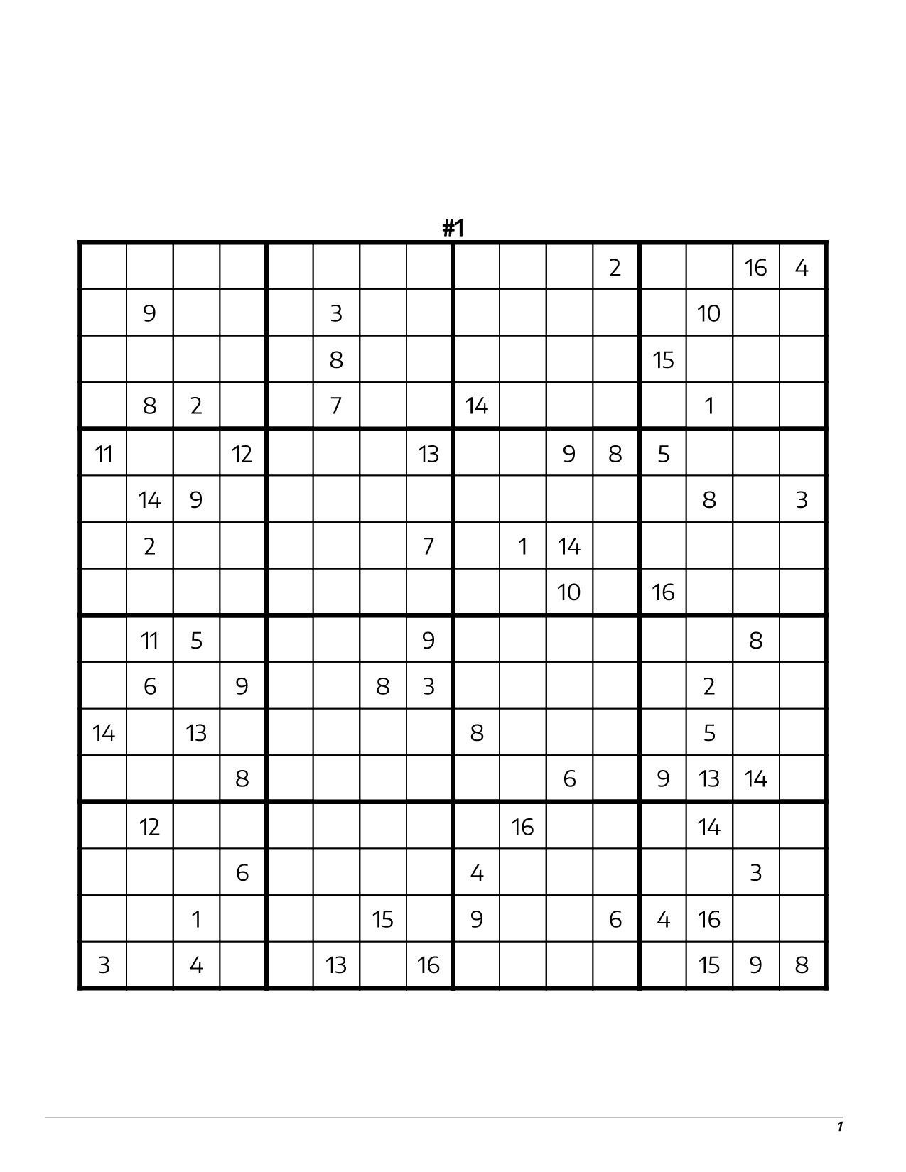 Sudoku 16x16 - Médio 