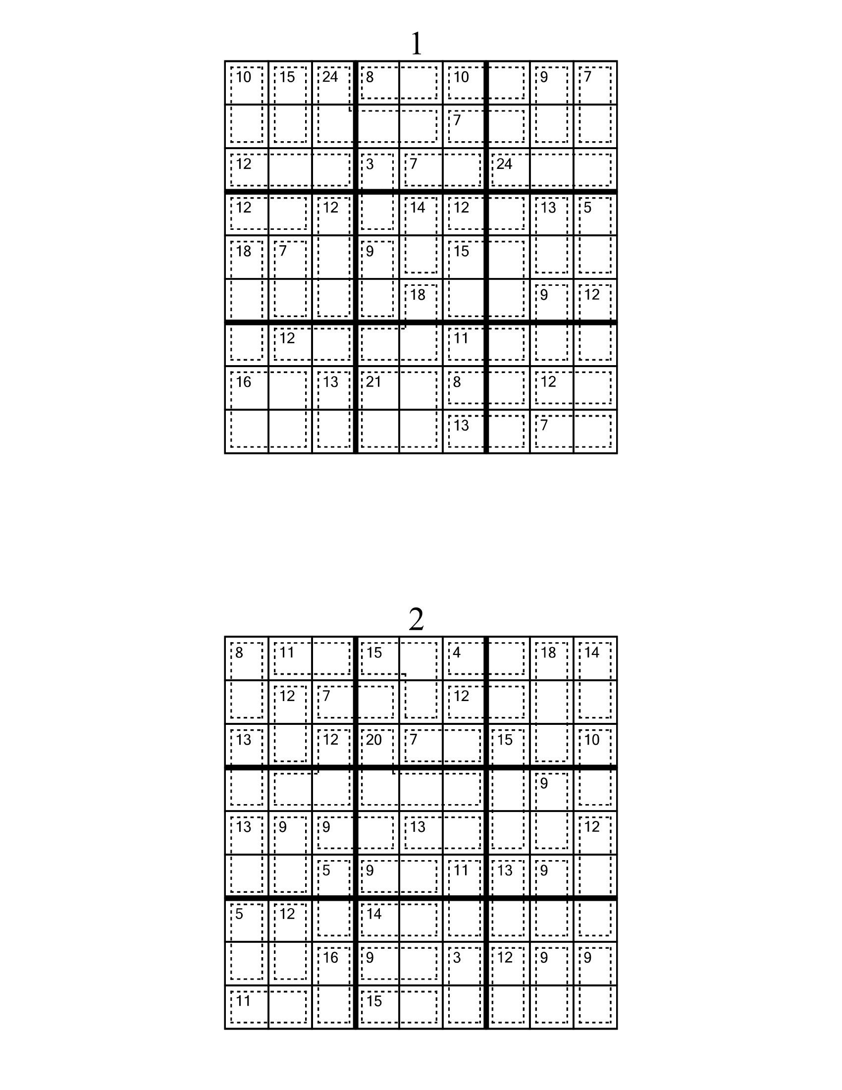 Easy, Medium and Hard Killer Sudoku Puzzles Printable PDF 420 Sudoku