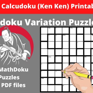 calcudoku mathdoku printable pdf 400 sudoku variation etsy new zealand