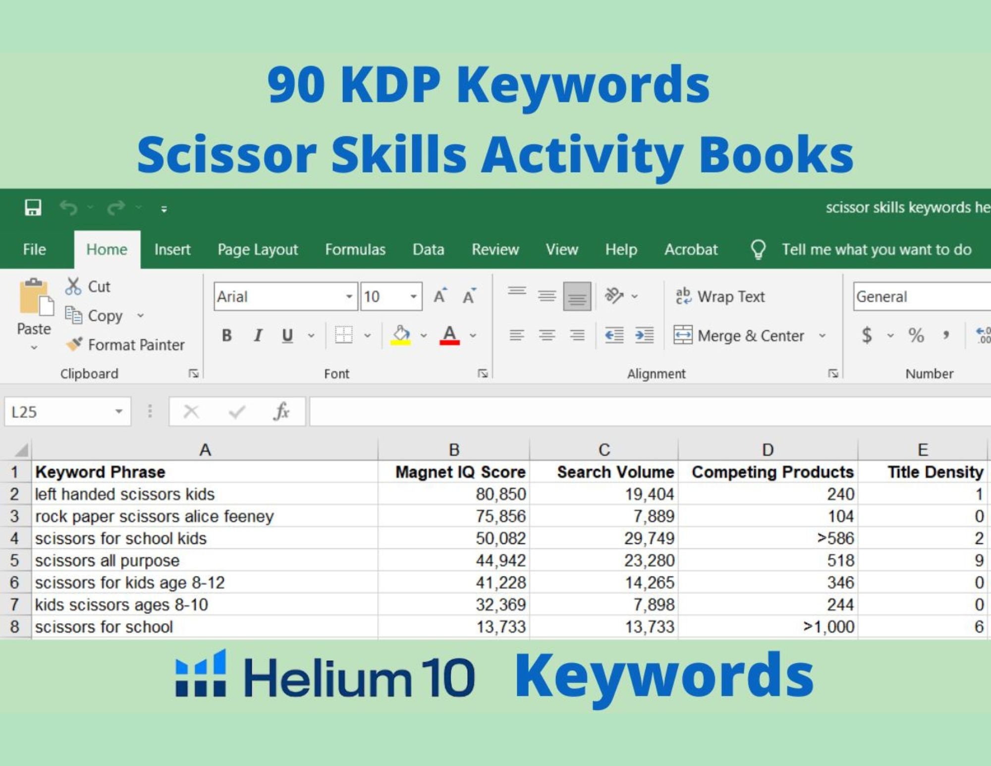 370 KDP Keywords Helium 10 for Scissor Skills, Dot to Dot, Kids