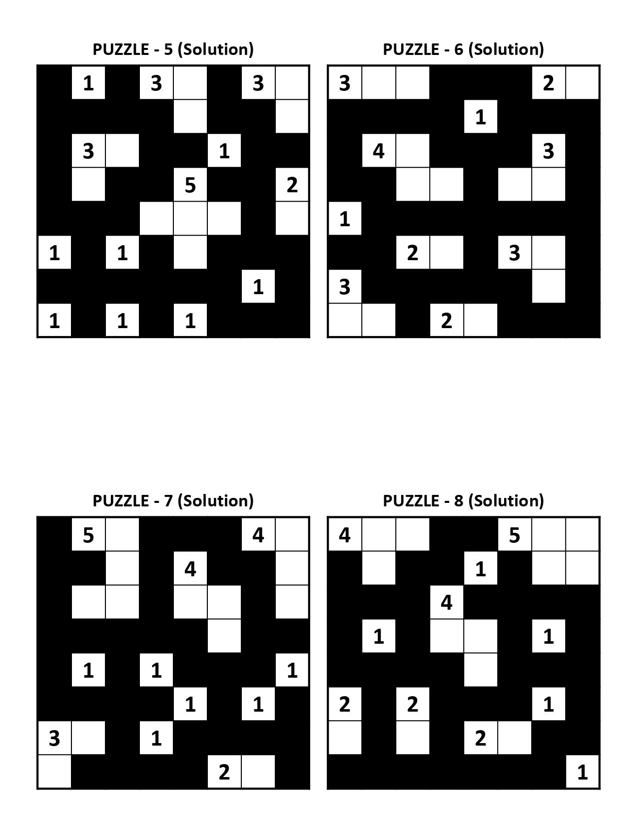Nurikabe Puzzles Printable PDF 500 Japanese Puzzles for Adults With Answers Instant Download Etsy