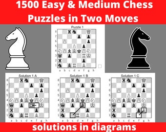 500 Chess Puzzles, Mate in 1, Beginner Level: Solve chess problems