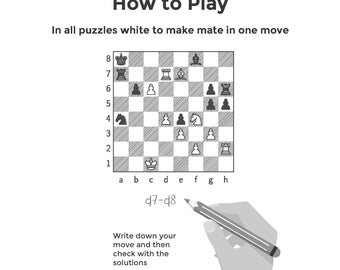 600 Chess Checkmate Puzzles in One Move-chess Printable PDF 