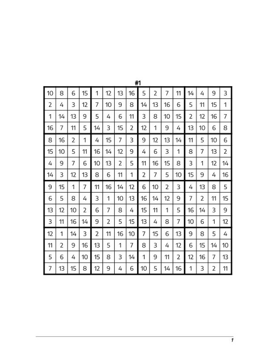 Sudoku 16x16 - Médio 