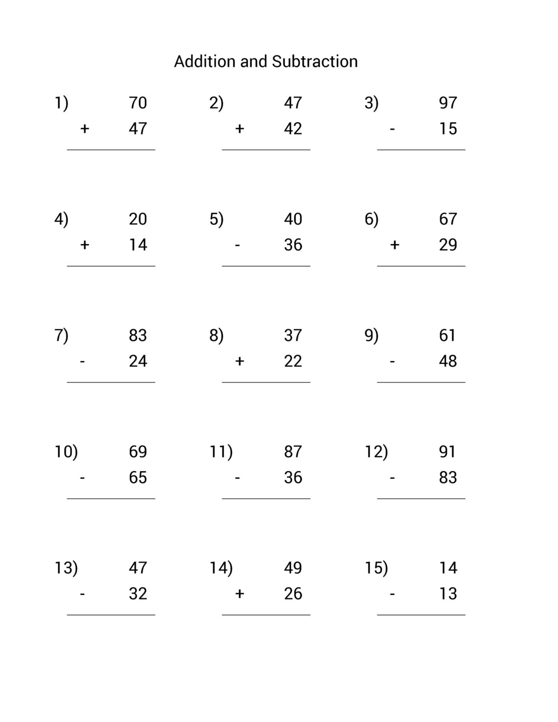 Second Grade Math Worksheets 4000 Printable Math Drills With Addition