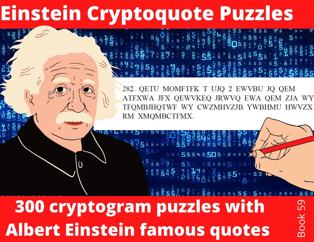 300 Famous Albert Einstein Quotes - Cryptoquote Puzzles in Printable Pdfs -  Adult Activiy Book With Cryptogram Puzzles - Instant Download - Etsy