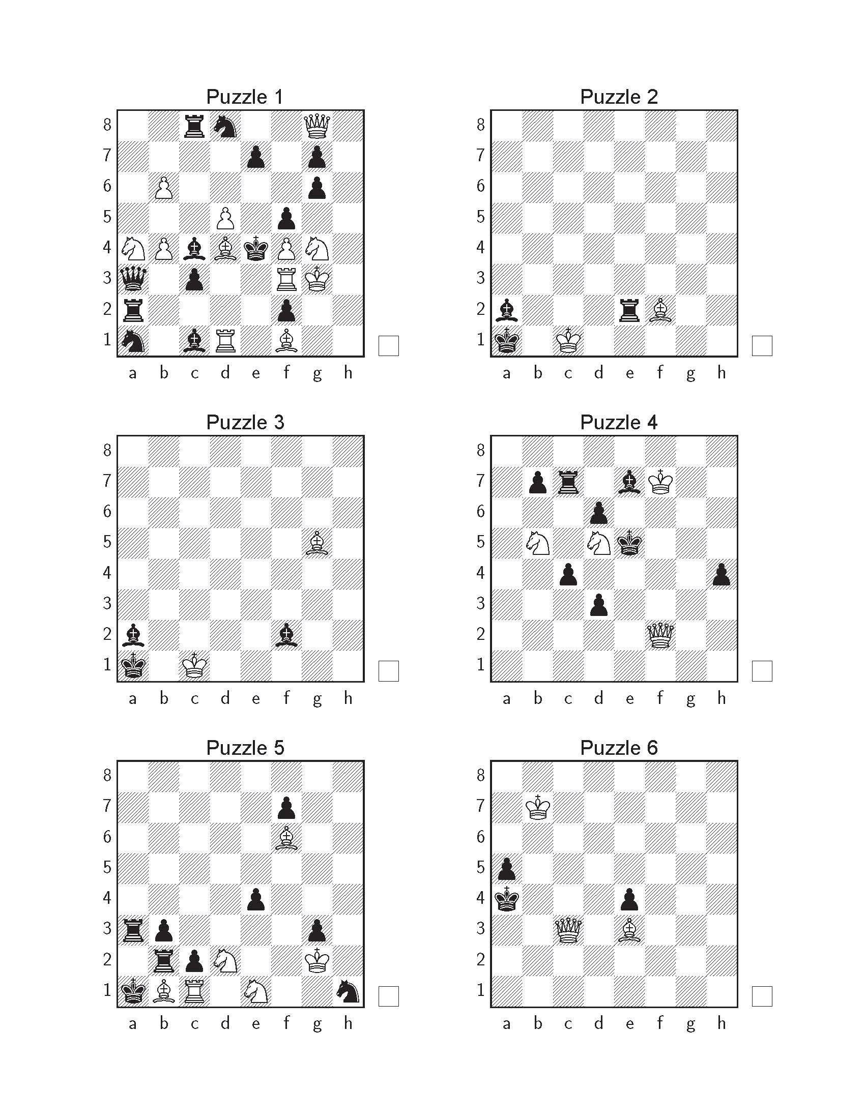 Free Checkmate Problem Worksheets! ♞ Chess Puzzles!