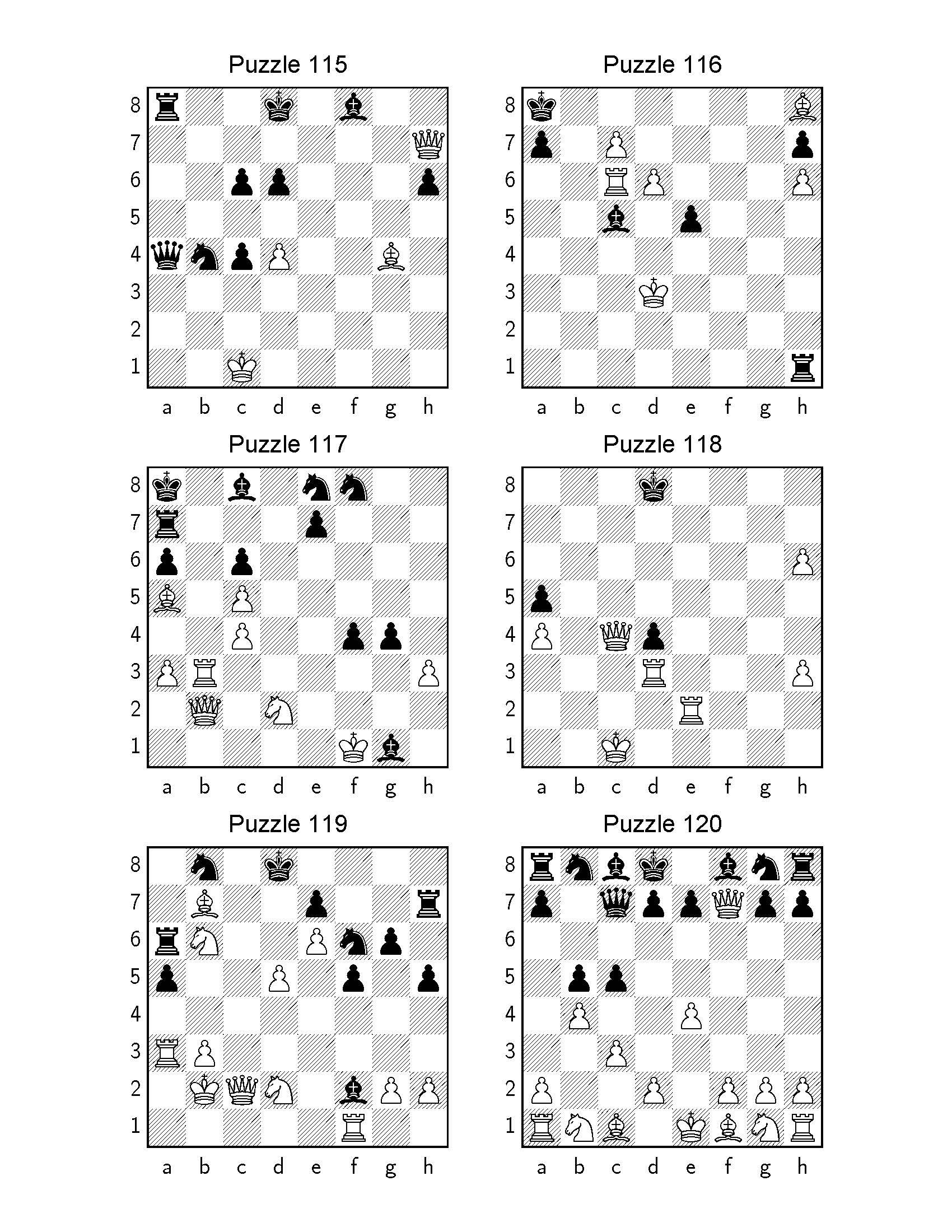 Mate in 1 move puzzles 1 to 10
