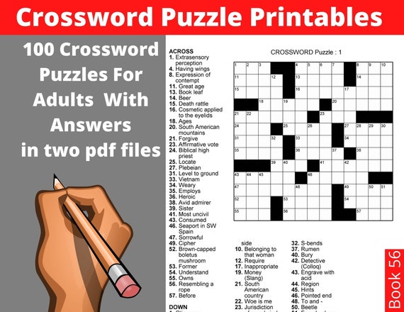 Big Crossword Puzzles Books For Adults Medium: puzzle book for adults &  seniors - activity book for adults