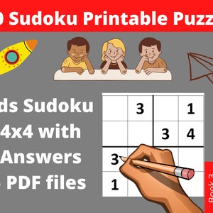 printable pdf easy sudoku for kids 6x6 400 children puzzles etsy
