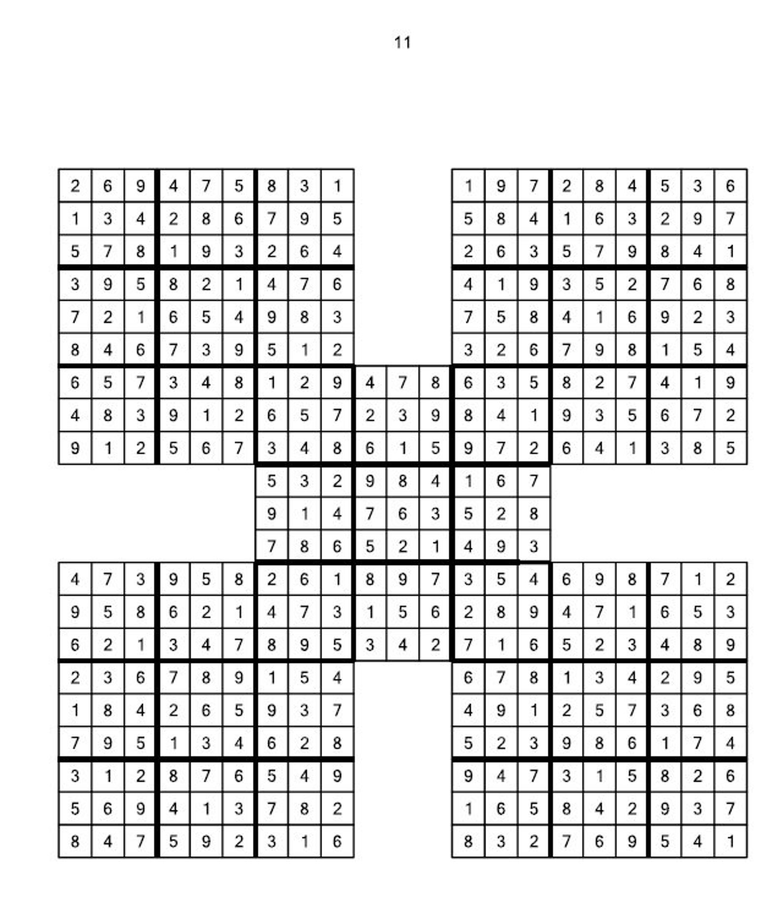 Easy, Medium and Hard Samurai Sudoku Puzzles Printable PDF - 400 Sudoku ...