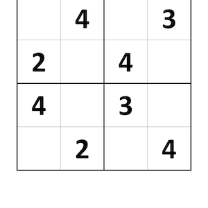 Printable PDF Easy Sudoku for Kids 4x4 - 400 Children Puzzles With ...