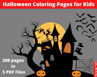 Coloriages d'Halloween pour les enfants - Livre de coloriage d'Halloween imprimable à téléchargement immédiat