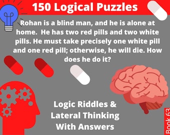 150 Left and Right Brain Teaser Puzzles - Instant Download Printable Mind Games - Keep Your Brain Young With Brain Training Exercises