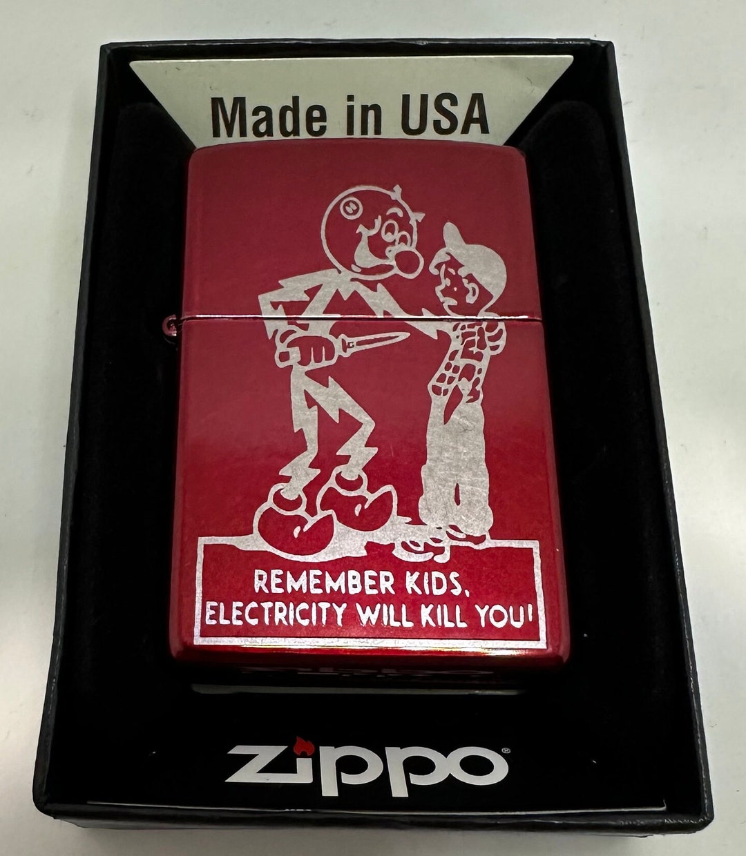 Custom Laser Engraved Zippo Lighter Remember Kids Electricity Etsy