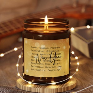 Bougie de soja de l&#39;optimisme parfumée du Nouvel An | Bougie de motivation du Nouvel An, Nouvel An, Nouvel An, Bonne année, Bougies appartenant à des Noirs