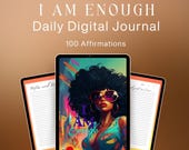 I am Enough Digital Journal | Digital Daily Journal, Undated, Anxiety Journal, Mental Health Care Journal, Digital Affirmation Journal