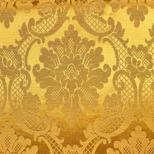 1 x 3,40 metros precioso tejido damasco veneciano mezcla de seda dorada imagen 1
